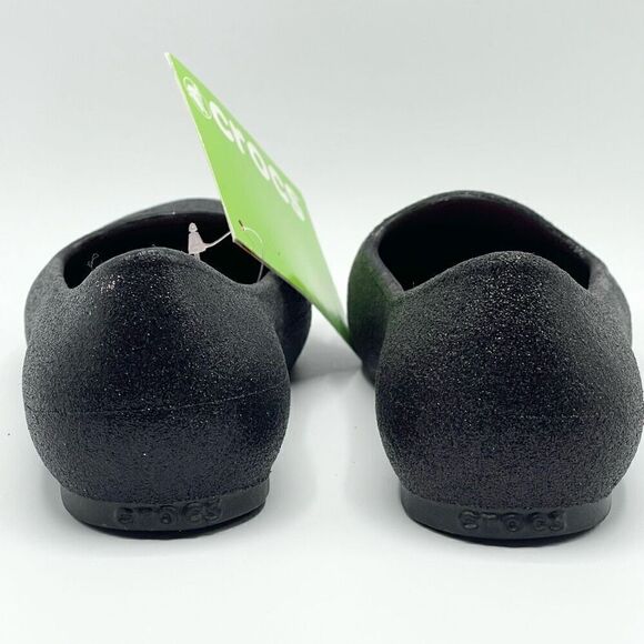 Crocs Eve black glitter slip-on flat sandals - Kids US 13 BNWT - Picture 4 of 9